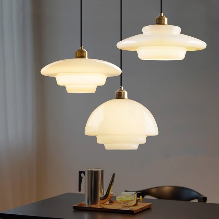 Lunara – Witte glazen hanglamp met zachte uitstraling