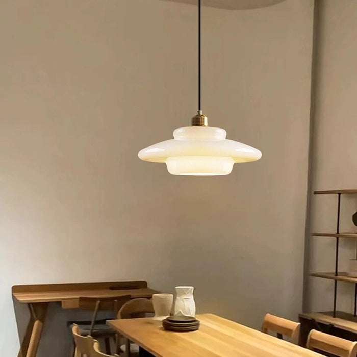 Lunara – Witte glazen hanglamp met zachte uitstraling