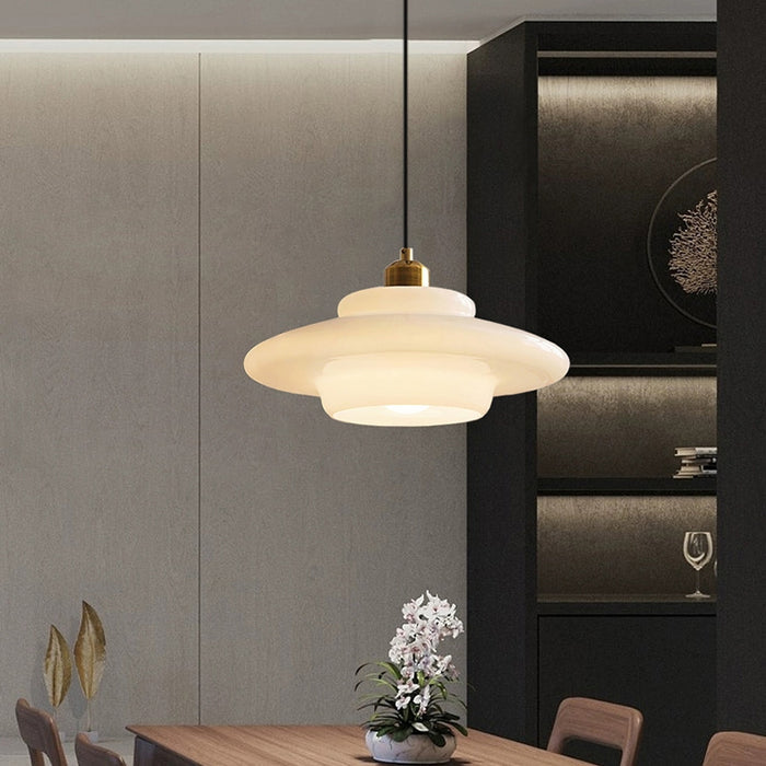 Lunara – Witte glazen hanglamp met zachte uitstraling