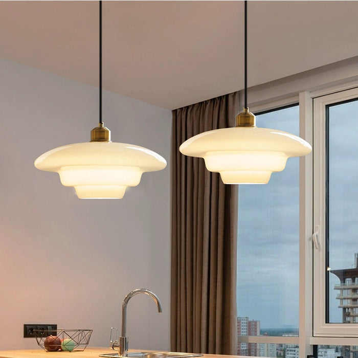 Lunara – Witte glazen hanglamp met zachte uitstraling