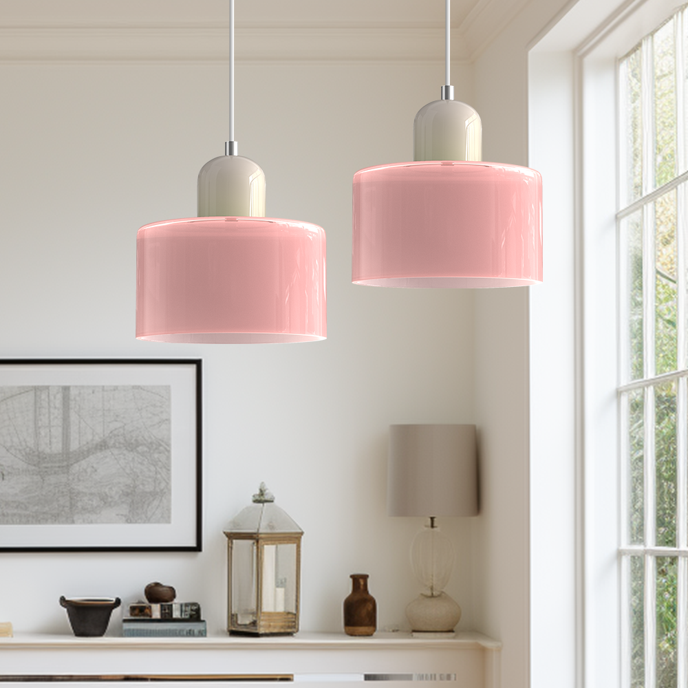 Lina - Kleine glazen pendellamp met LED en metalen afwerking