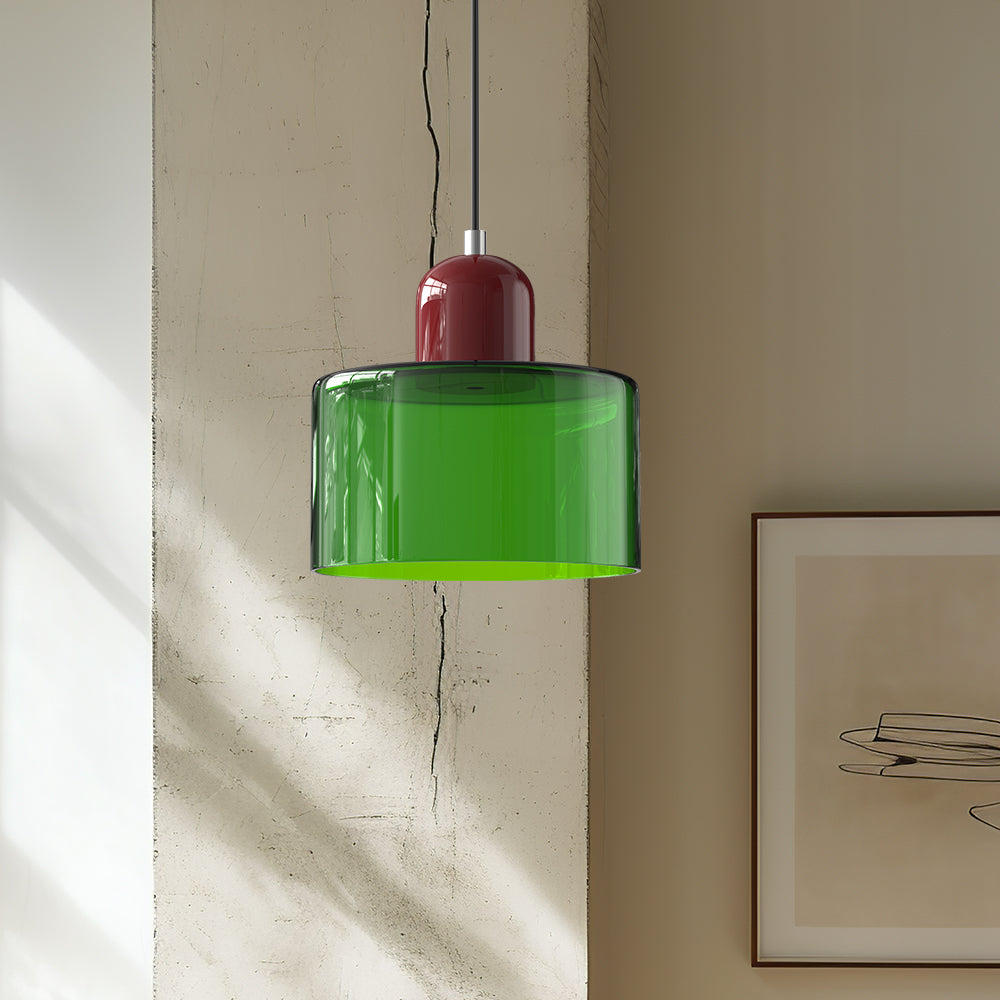 Lina - Kleine glazen pendellamp met LED en metalen afwerking