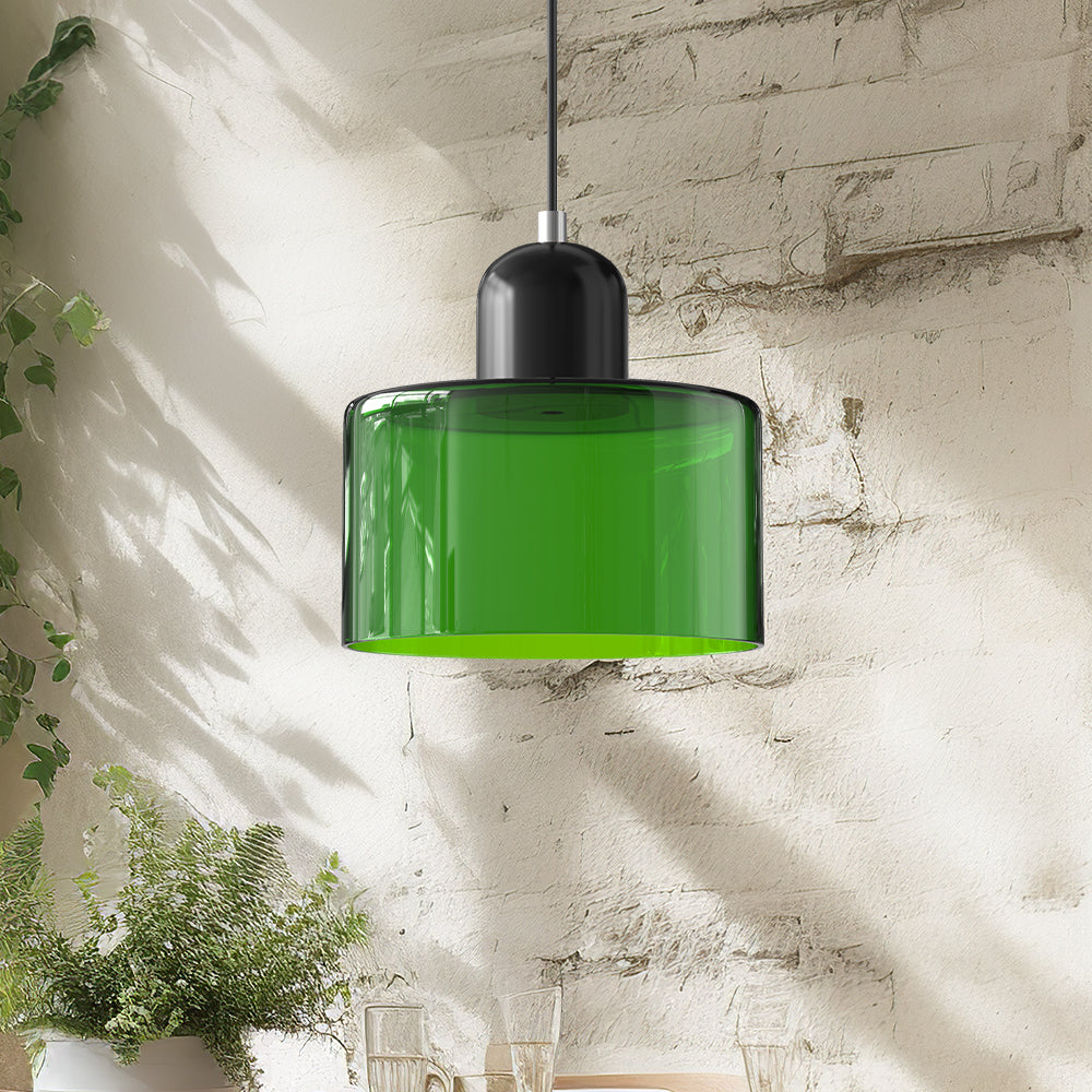 Lina - Kleine glazen pendellamp met LED en metalen afwerking