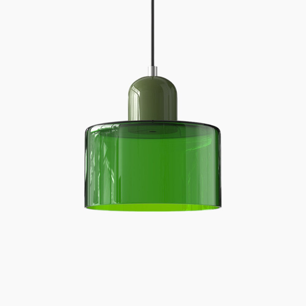 Lina - Kleine glazen pendellamp met LED en metalen afwerking