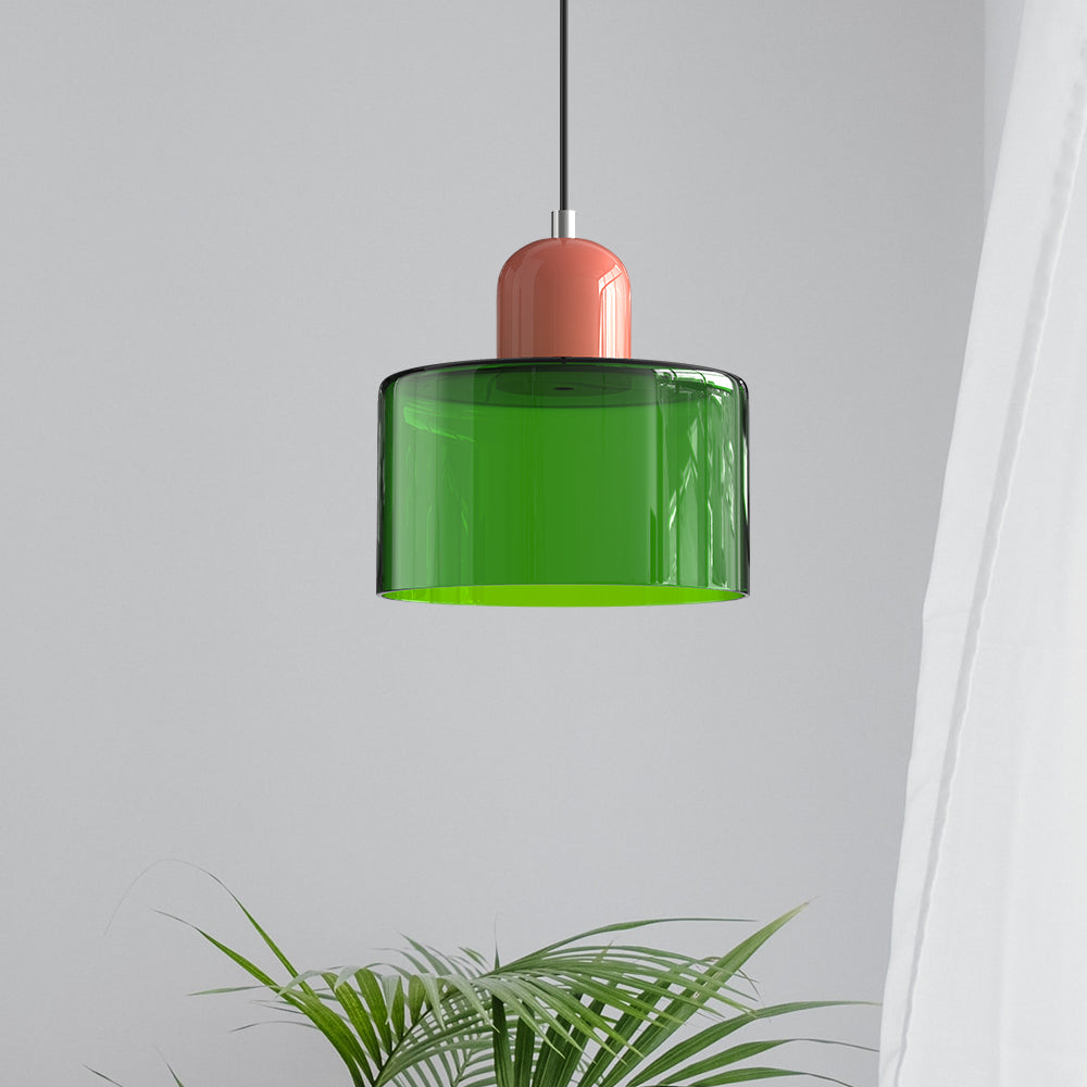 Lina - Kleine glazen pendellamp met LED en metalen afwerking