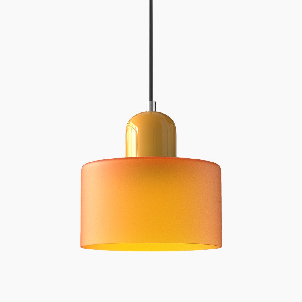 Lina - Kleine glazen pendellamp met LED en metalen afwerking