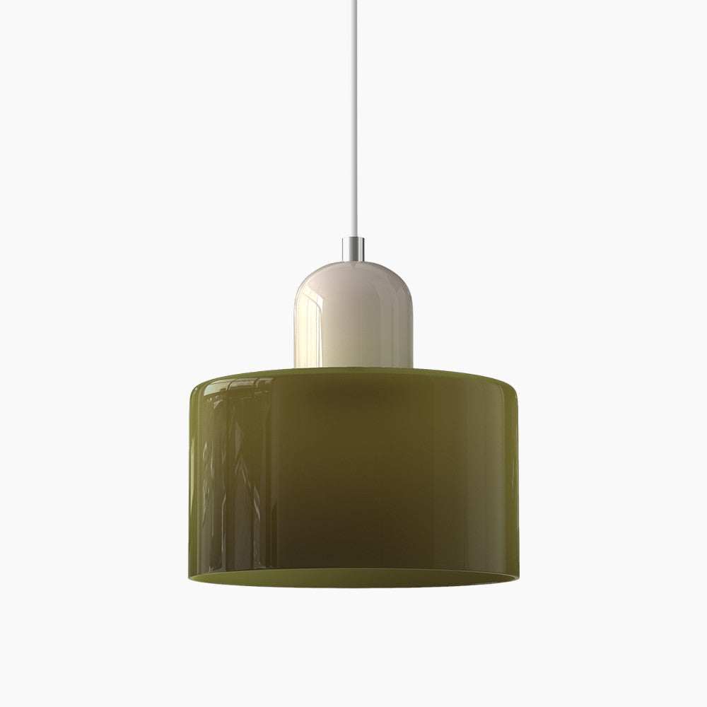 Lina - Kleine glazen pendellamp met LED en metalen afwerking