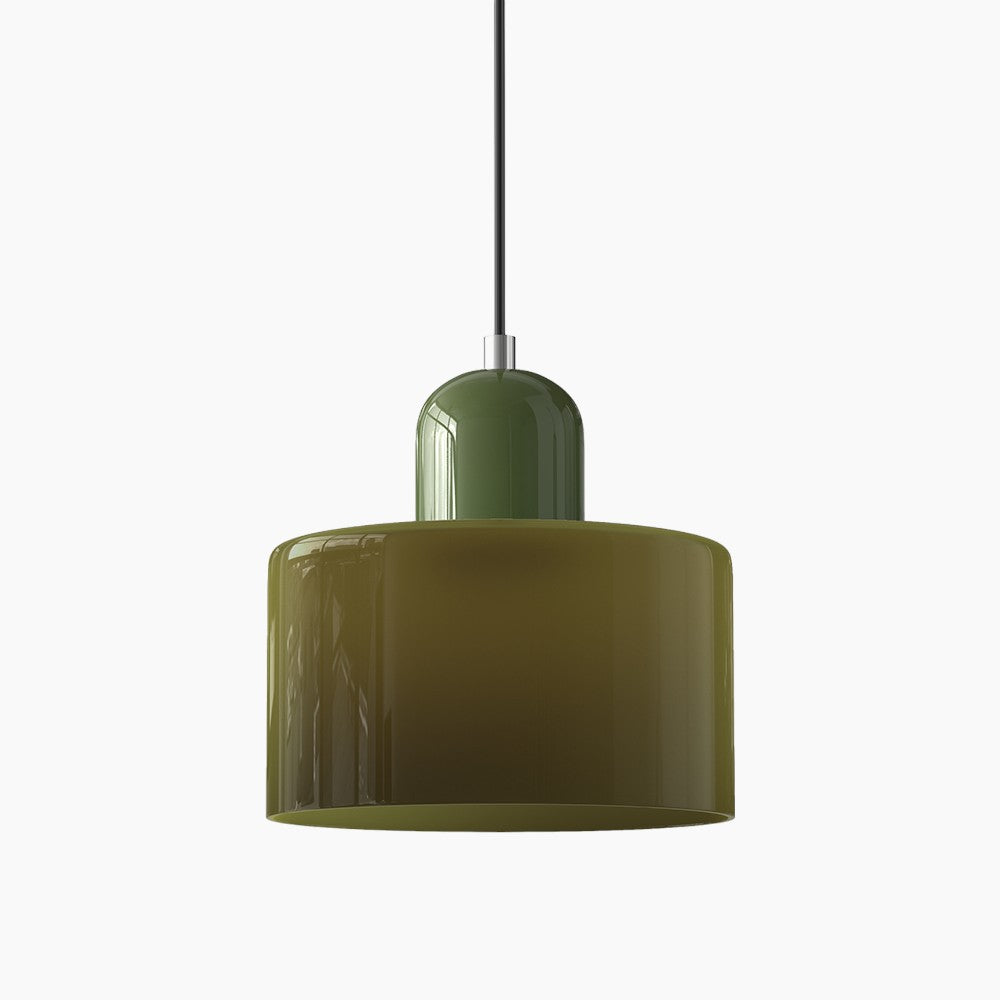 Lina - Kleine glazen pendellamp met LED en metalen afwerking