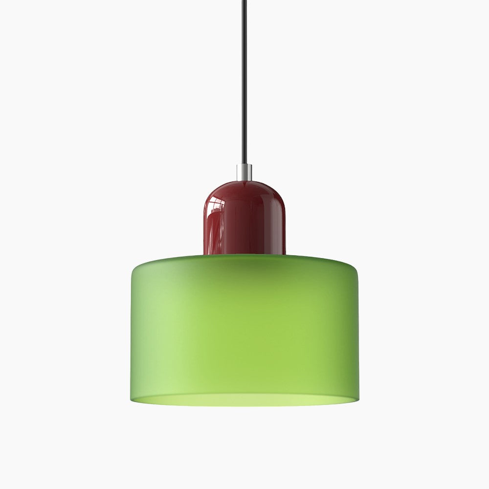 Lina - Kleine glazen pendellamp met LED en metalen afwerking