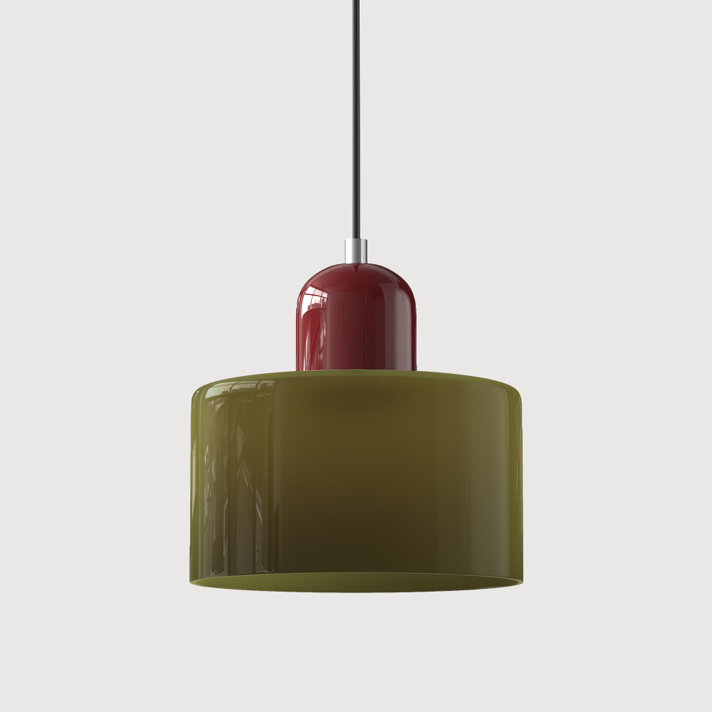 Lina - Kleine glazen pendellamp met LED en metalen afwerking