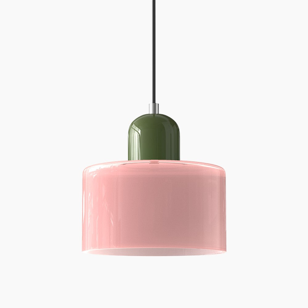 Lina - Kleine glazen pendellamp met LED en metalen afwerking
