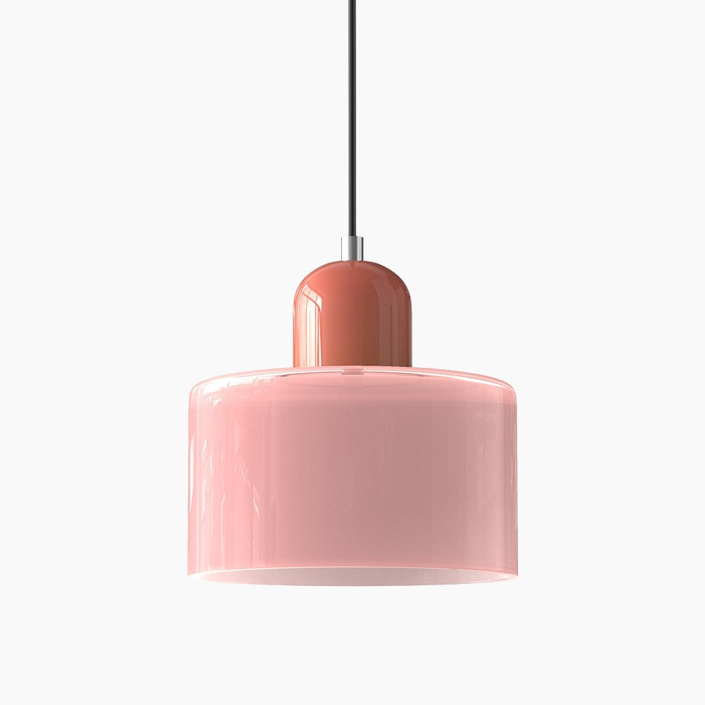 Lina - Kleine glazen pendellamp met LED en metalen afwerking