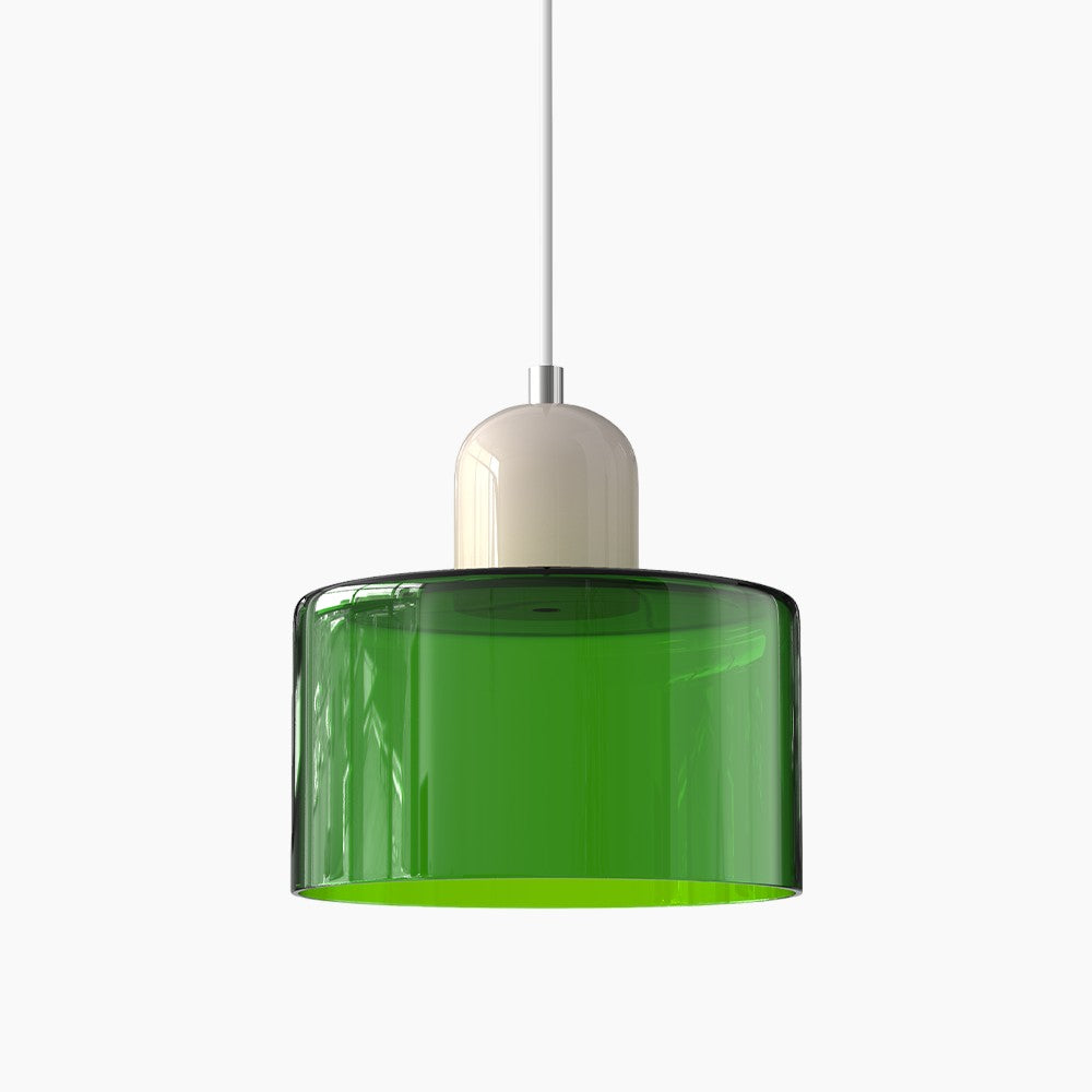 Lina - Kleine glazen pendellamp met LED en metalen afwerking