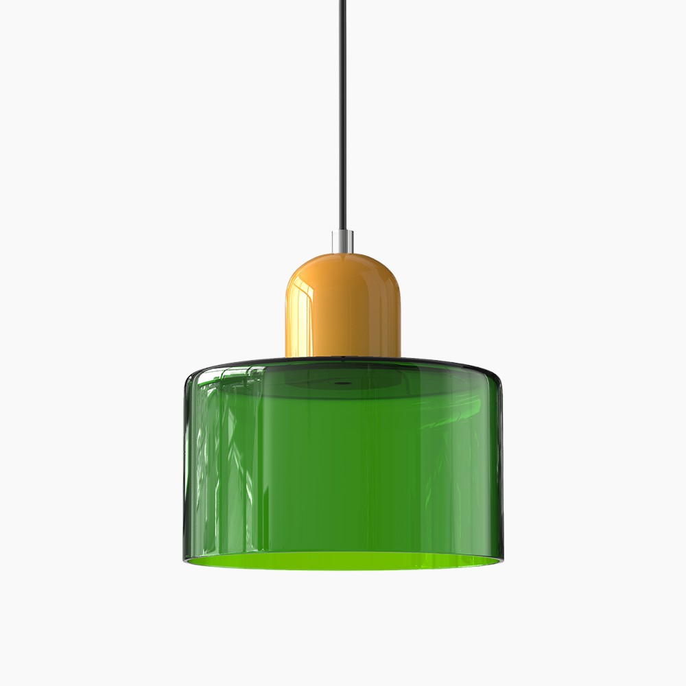 Lina - Kleine glazen pendellamp met LED en metalen afwerking
