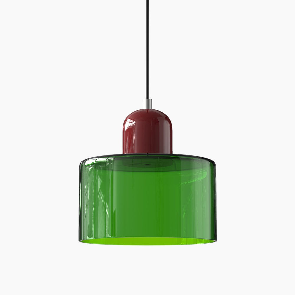Lina - Kleine glazen pendellamp met LED en metalen afwerking