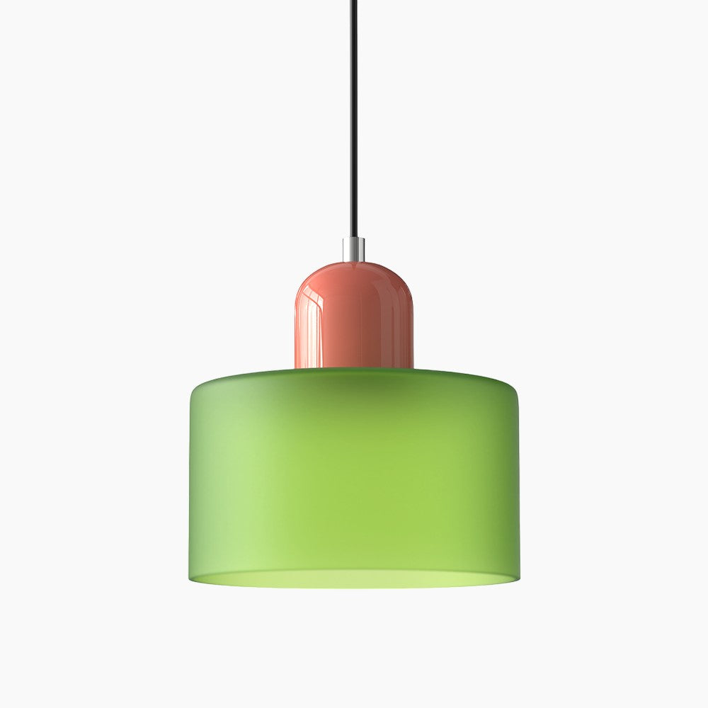 Lina - Kleine glazen pendellamp met LED en metalen afwerking