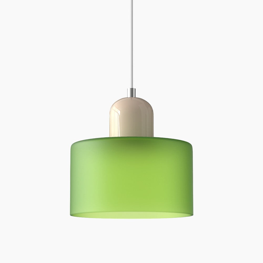 Lina - Kleine glazen pendellamp met LED en metalen afwerking
