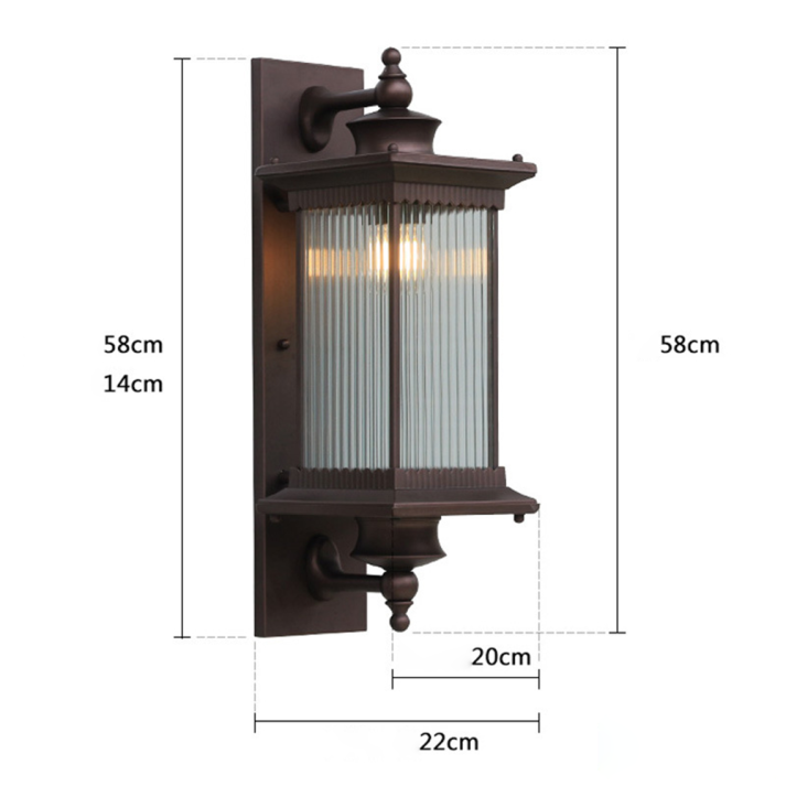 Vintara – Retro Buitenwandlamp in Rechthoekig Design