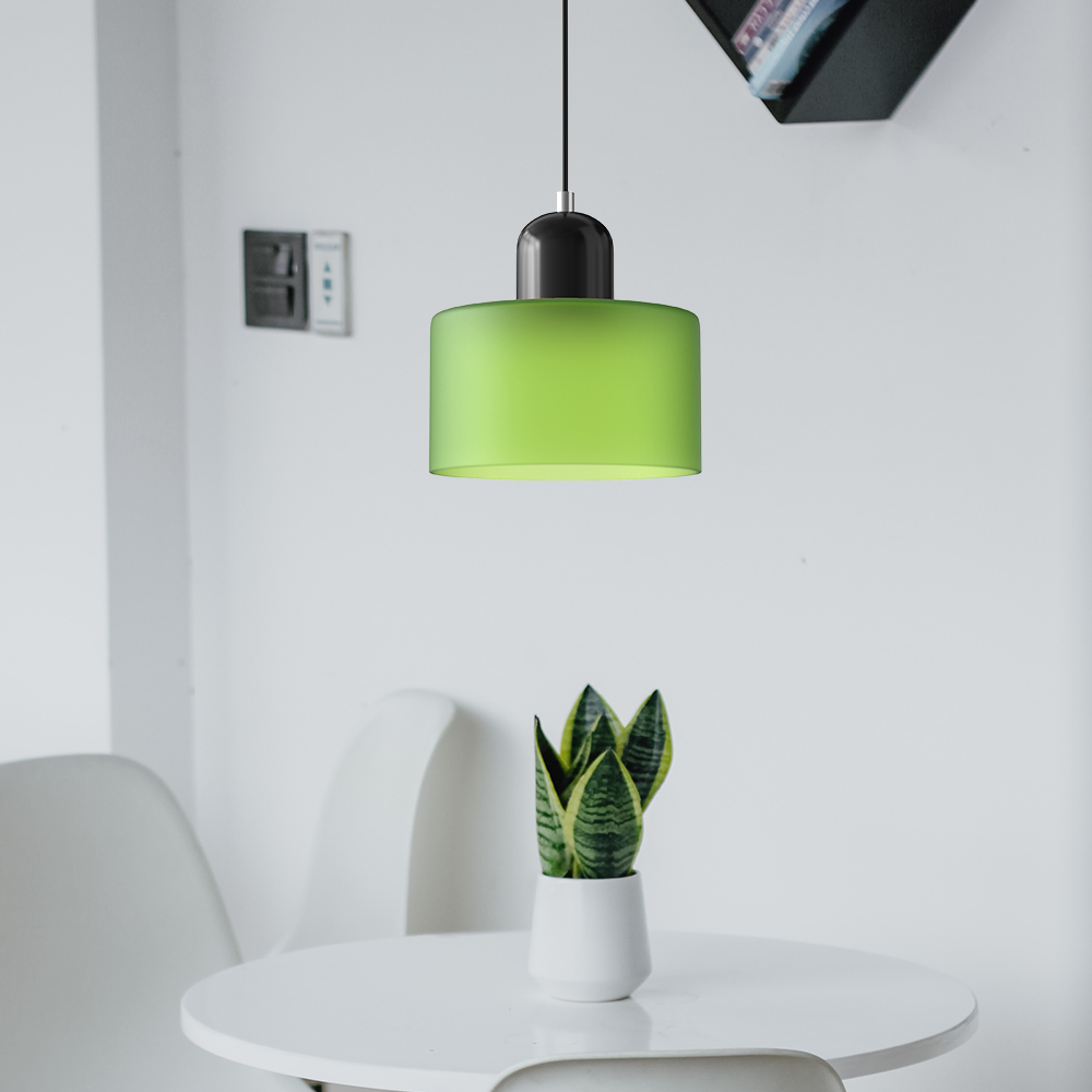 Lina - Kleine glazen pendellamp met LED en metalen afwerking