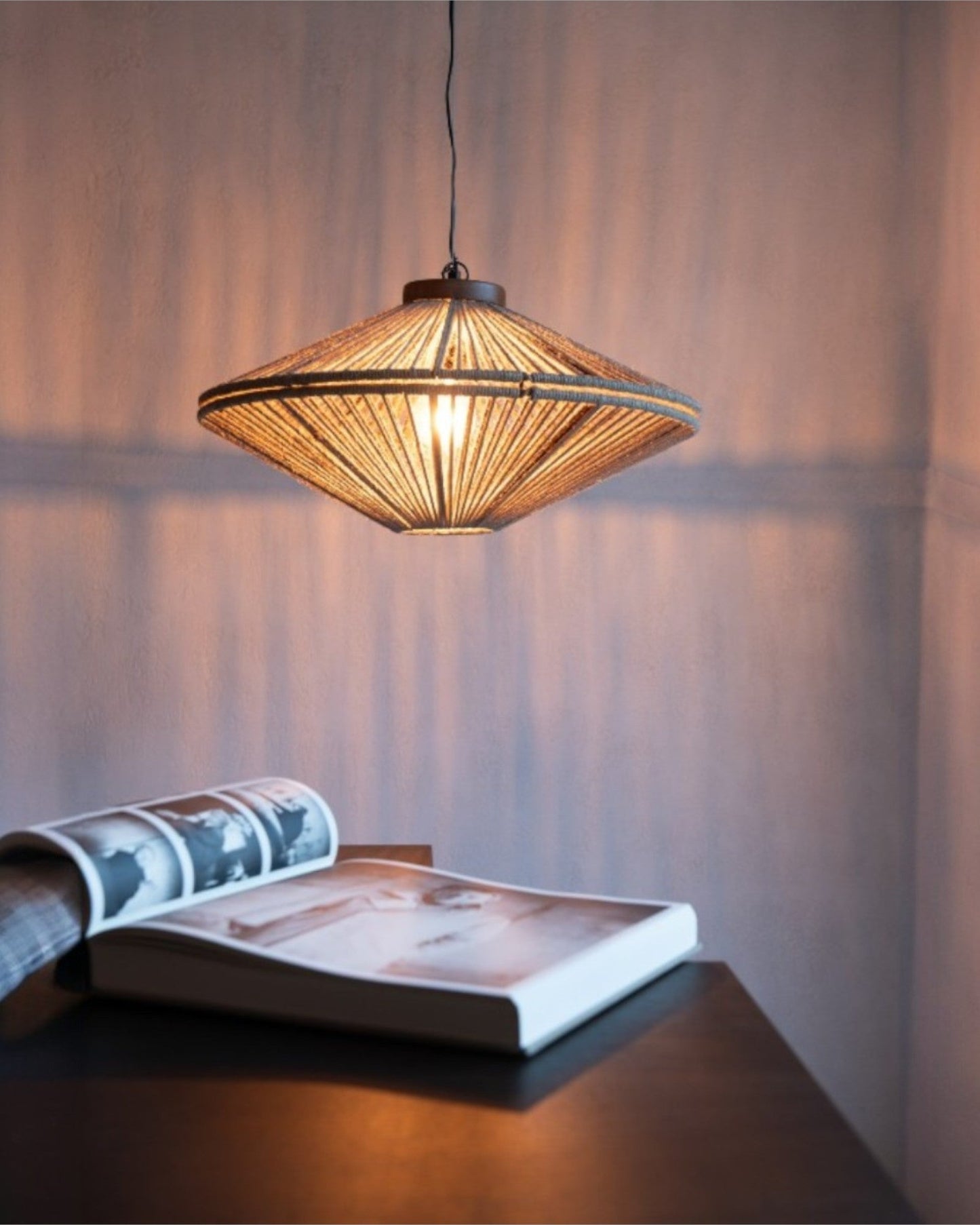 Sienna Hanglamp – Metaal en Jute, Bruin, Ø93 cm