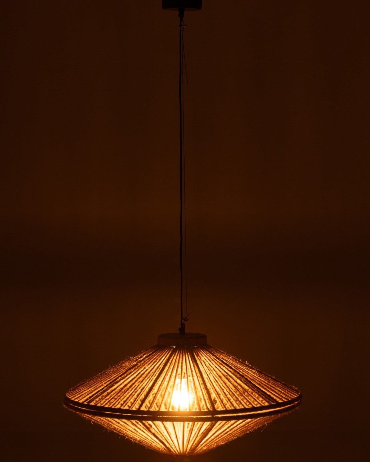 Sienna Hanglamp – Metaal en Jute, Bruin, Ø93 cm