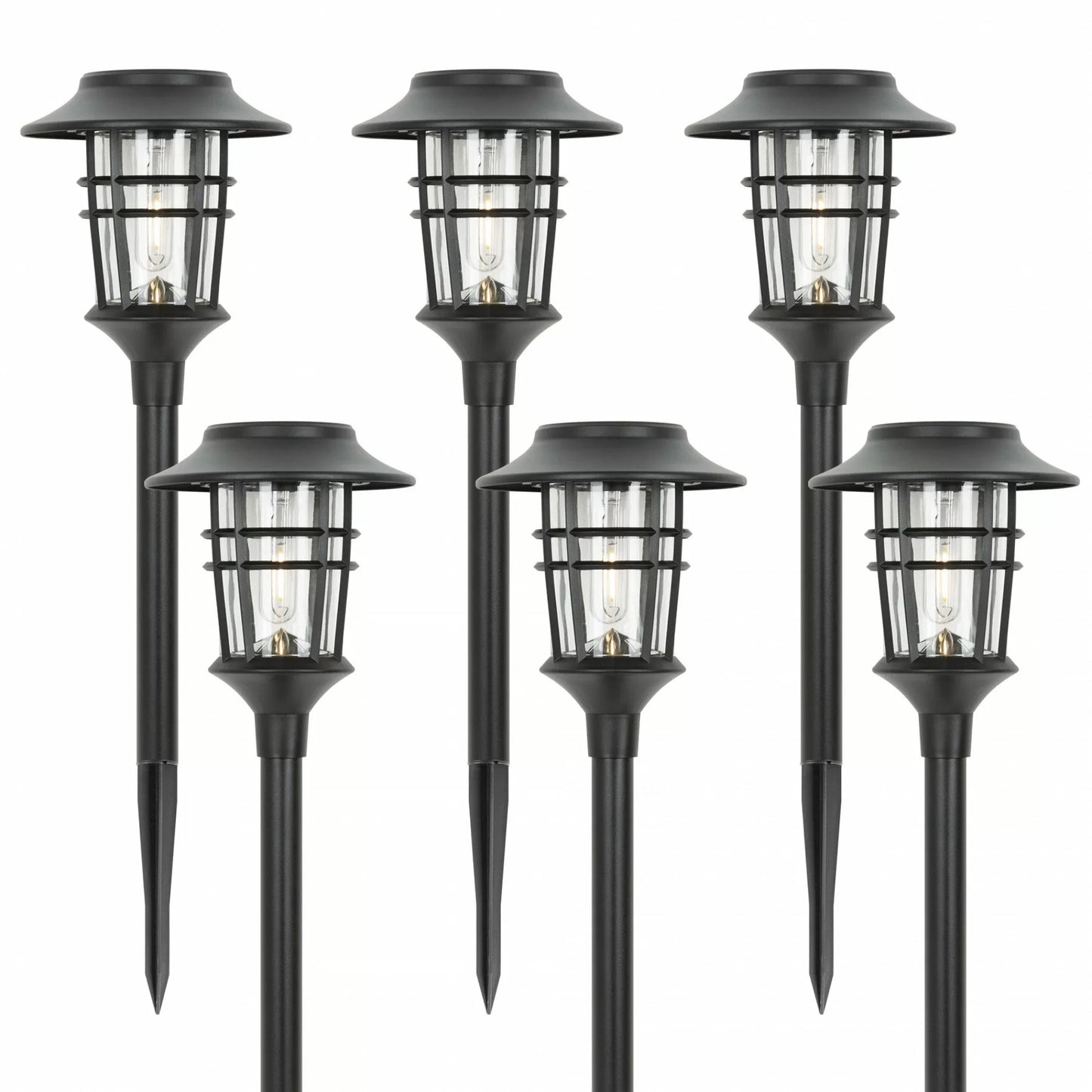 Flamora – Set van 6 Solar Tuinfakkels met Vlamlichteffect
