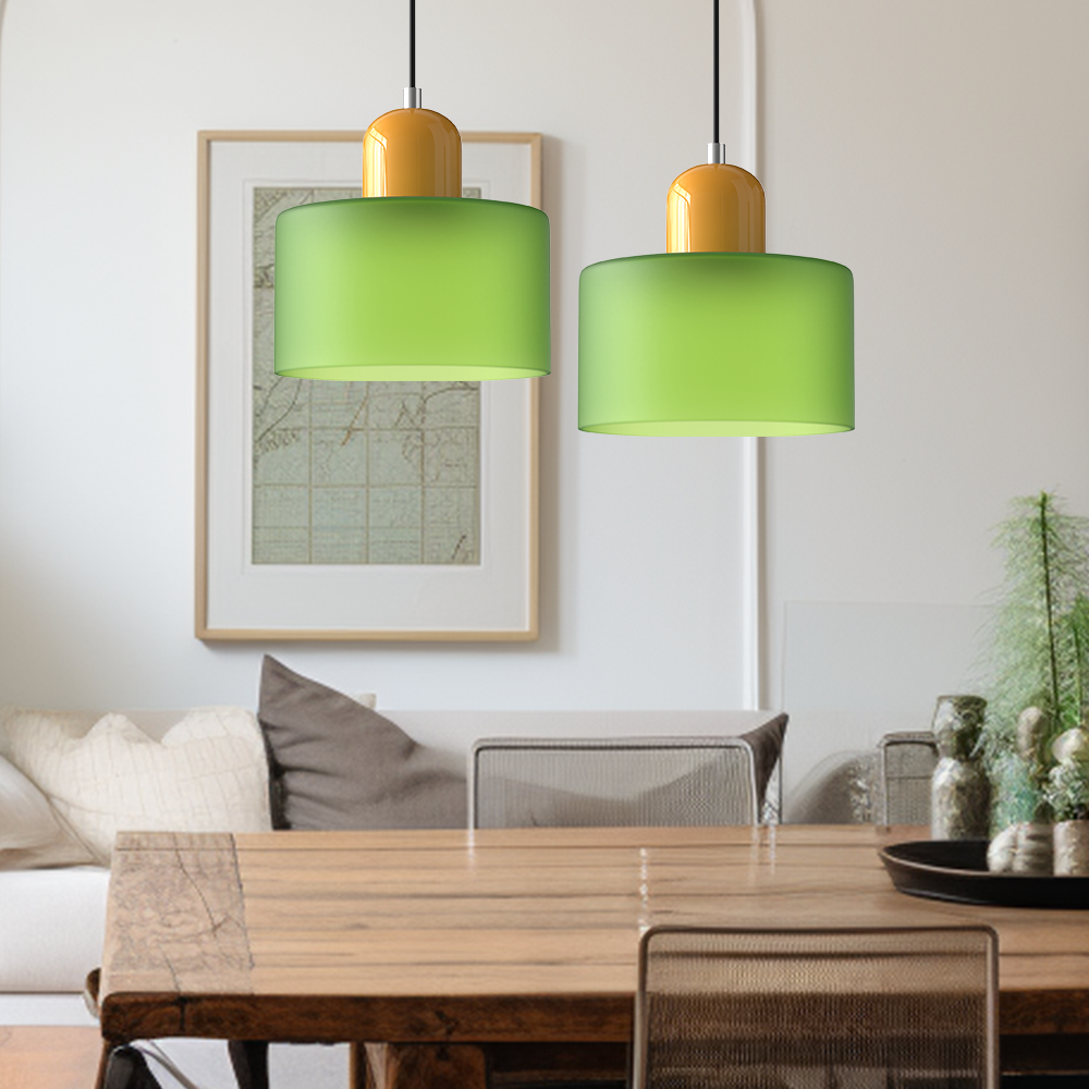 Lina - Kleine glazen pendellamp met LED en metalen afwerking