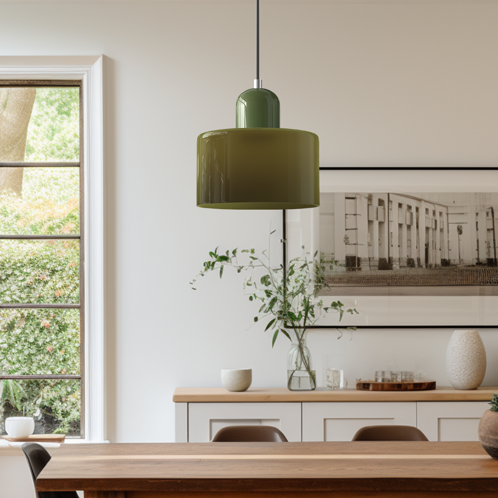 Lina - Kleine glazen pendellamp met LED en metalen afwerking