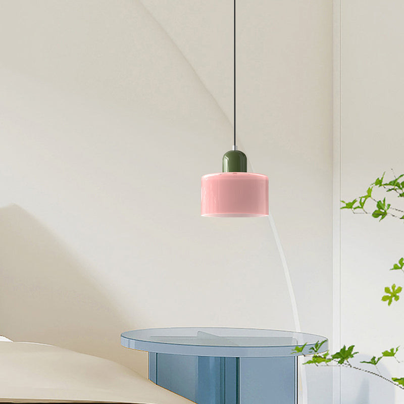 Lina - Kleine glazen pendellamp met LED en metalen afwerking