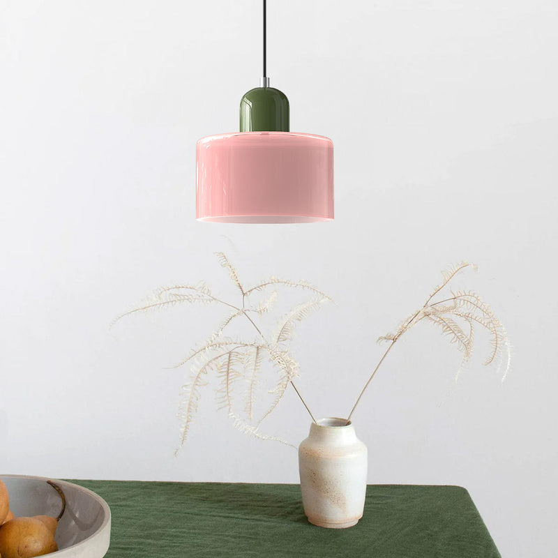 Lina - Kleine glazen pendellamp met LED en metalen afwerking