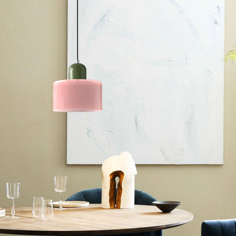 Lina - Kleine glazen pendellamp met LED en metalen afwerking