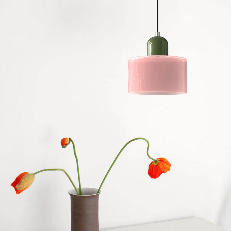 Lina - Kleine glazen pendellamp met LED en metalen afwerking
