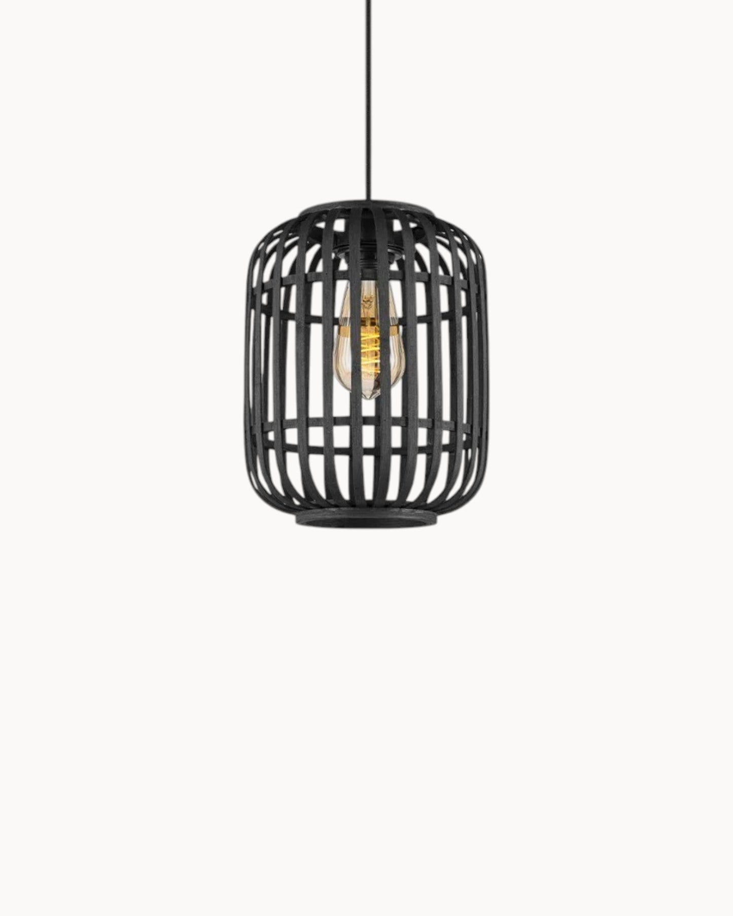 Noir Boho Hanglamp – Bamboe, Zwart, 21,5 x 131 cm