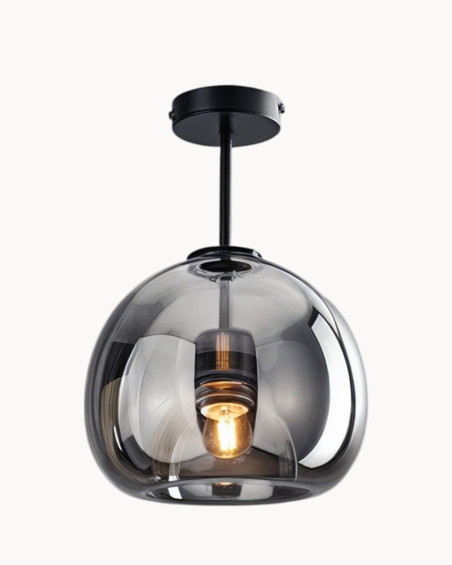 Moderne Plafondlamp – Glas in Rookgrijs of Cognac – LED 25 cm