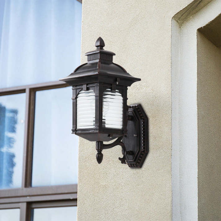 VetroLux – Klassieke Buitenwandlamp van Antiek Glas