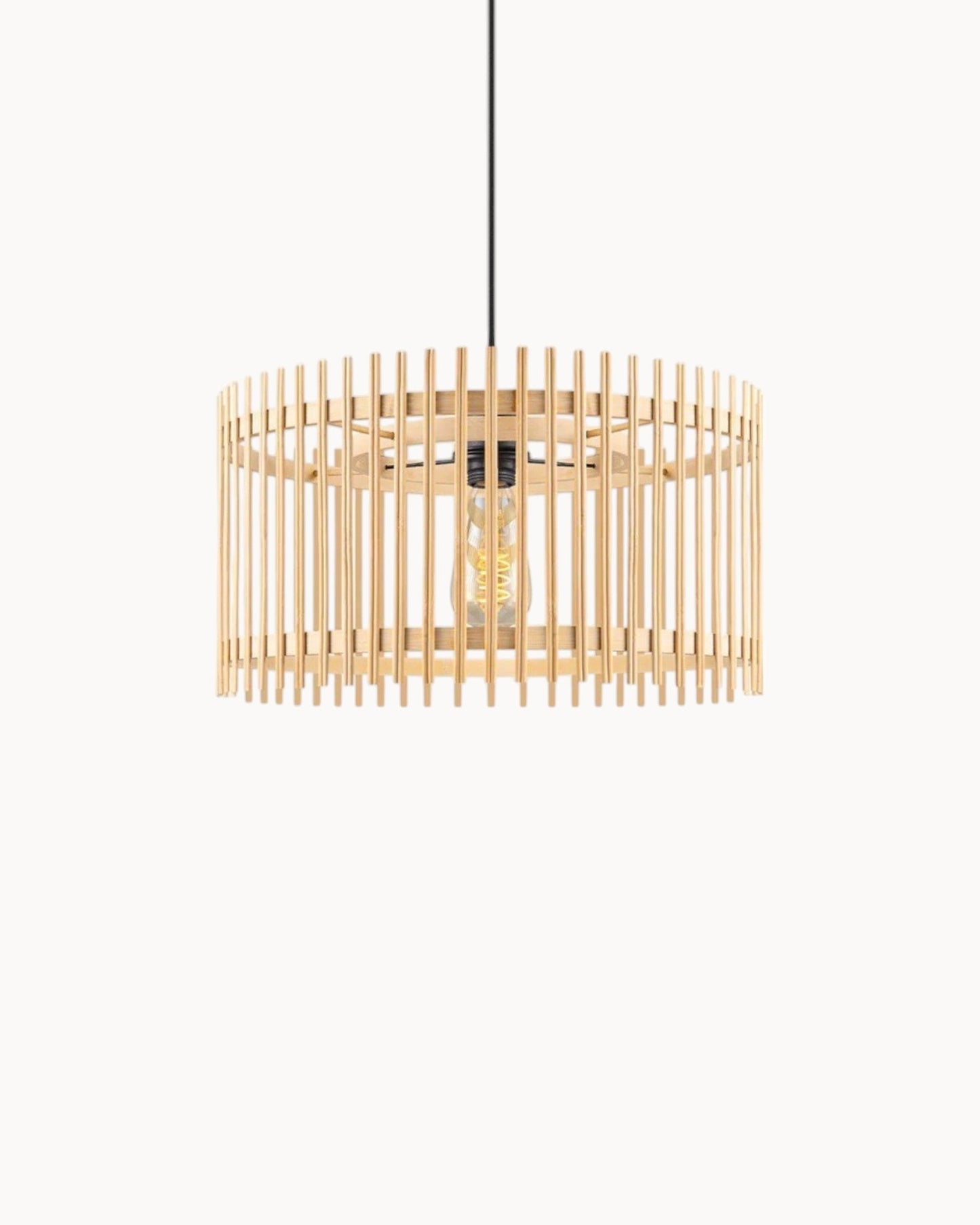 Sienna Boho Hanglamp – Bamboe, Beige, 40x126 cm