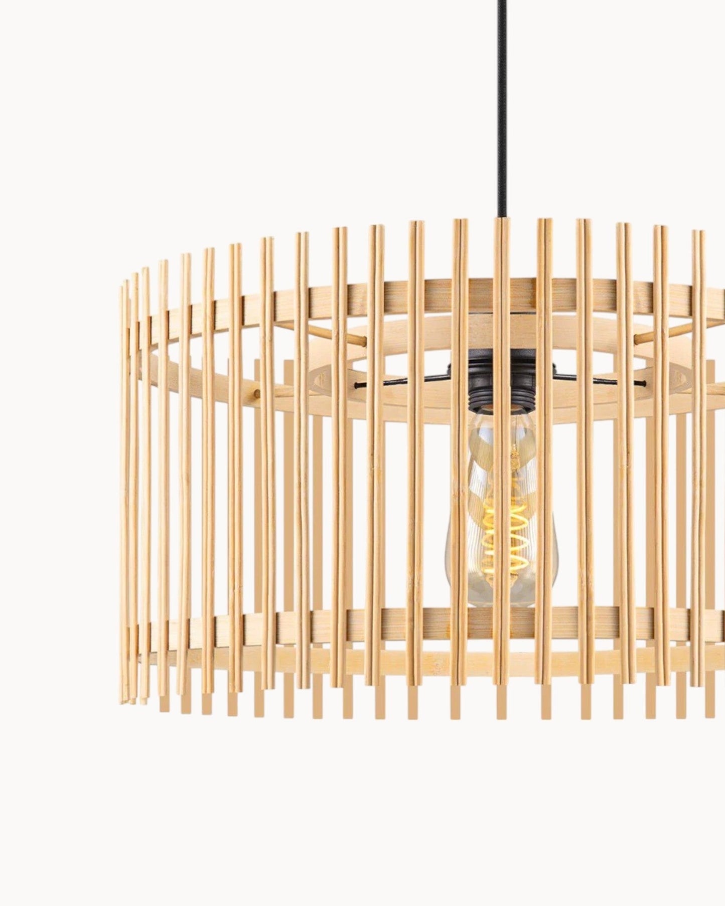 Sienna Boho Hanglamp – Bamboe, Beige, 40x126 cm