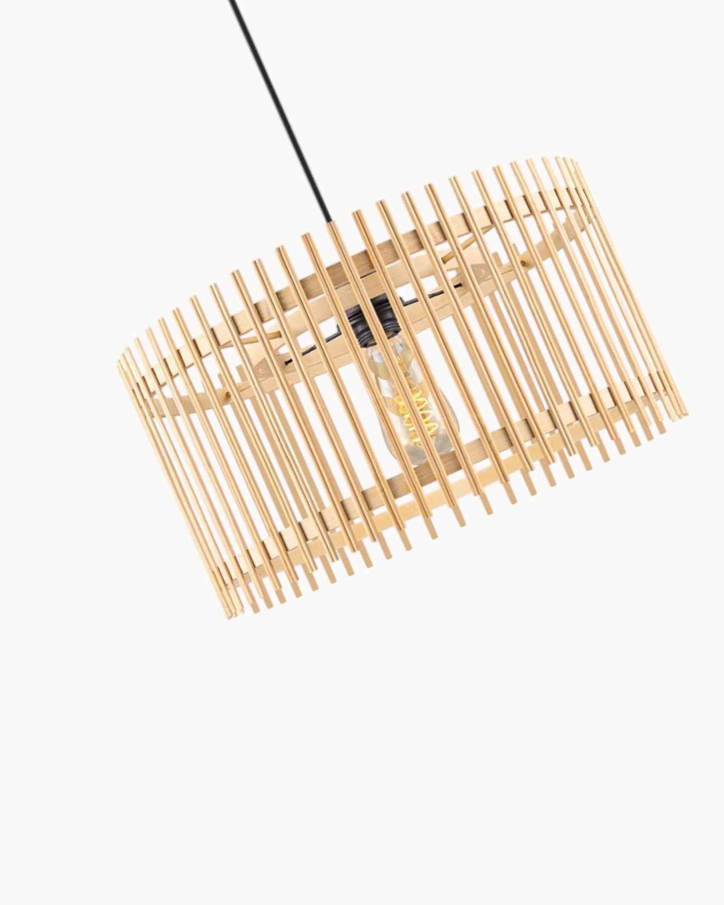 Sienna Boho Hanglamp – Bamboe, Beige, 40x126 cm
