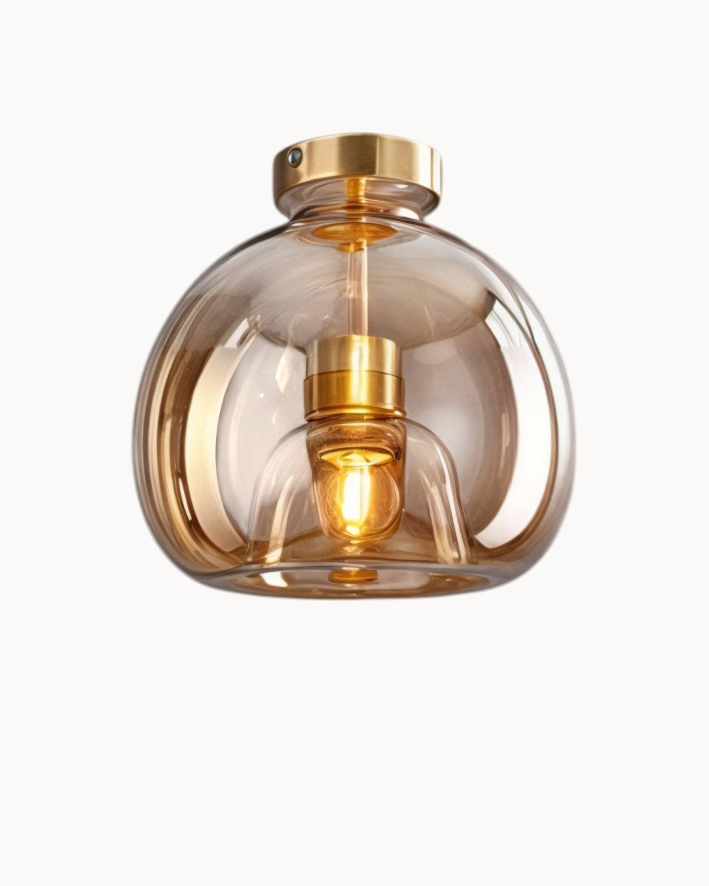 Moderne Plafondlamp – Glas in Rookgrijs of Cognac – LED 25 cm