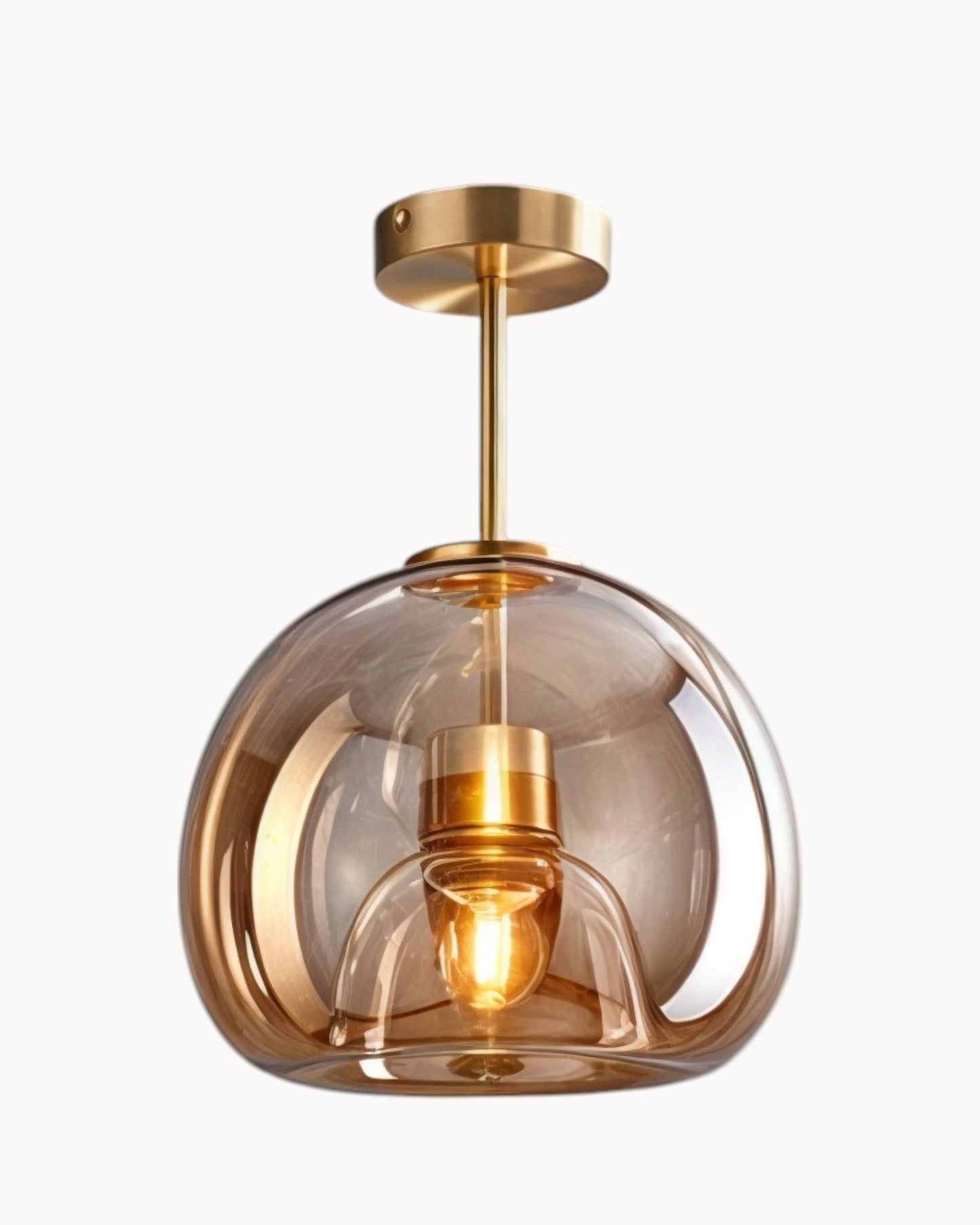 Moderne Plafondlamp – Glas in Rookgrijs of Cognac – LED 25 cm