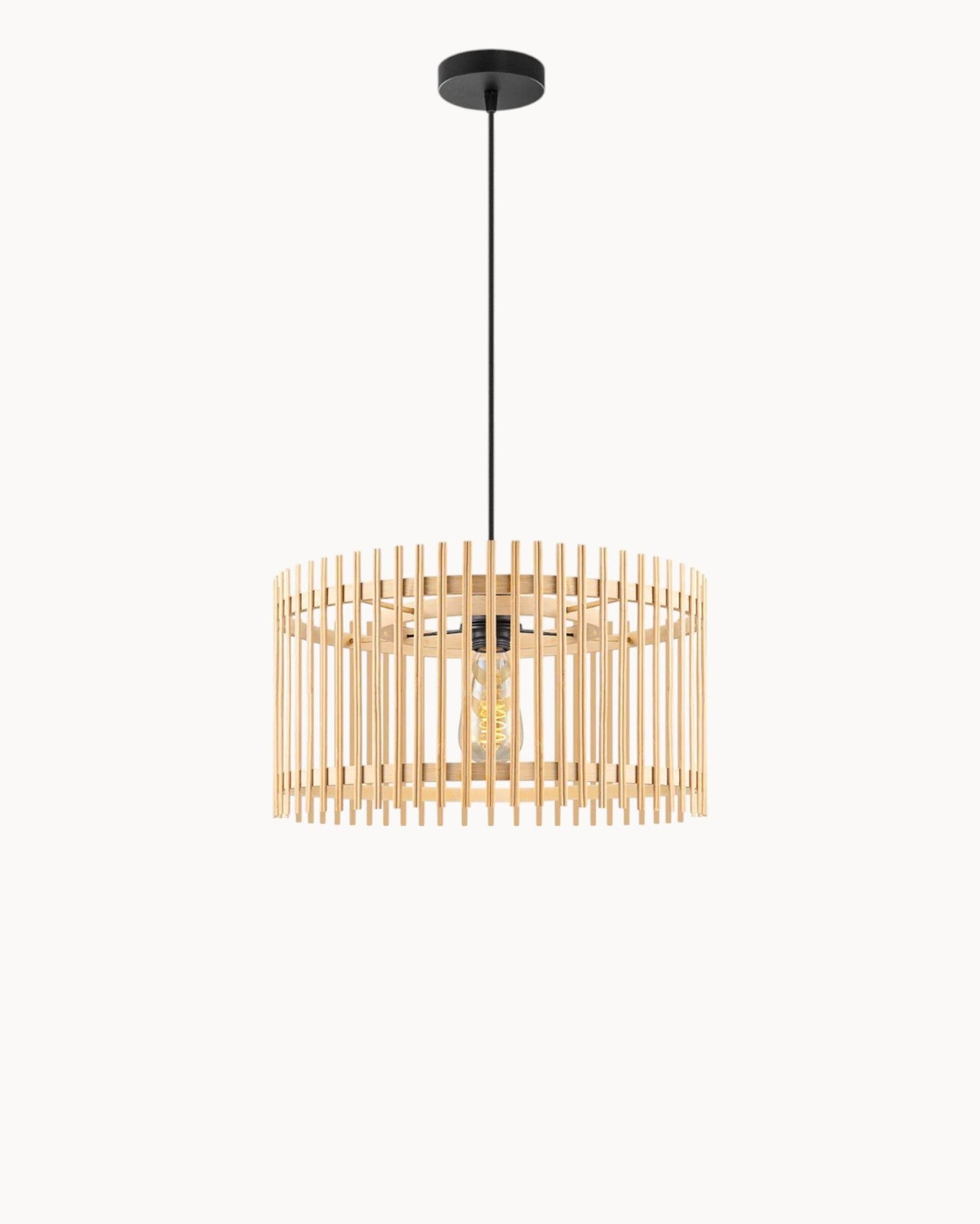 Sienna Boho Hanglamp – Bamboe, Beige, 40x126 cm