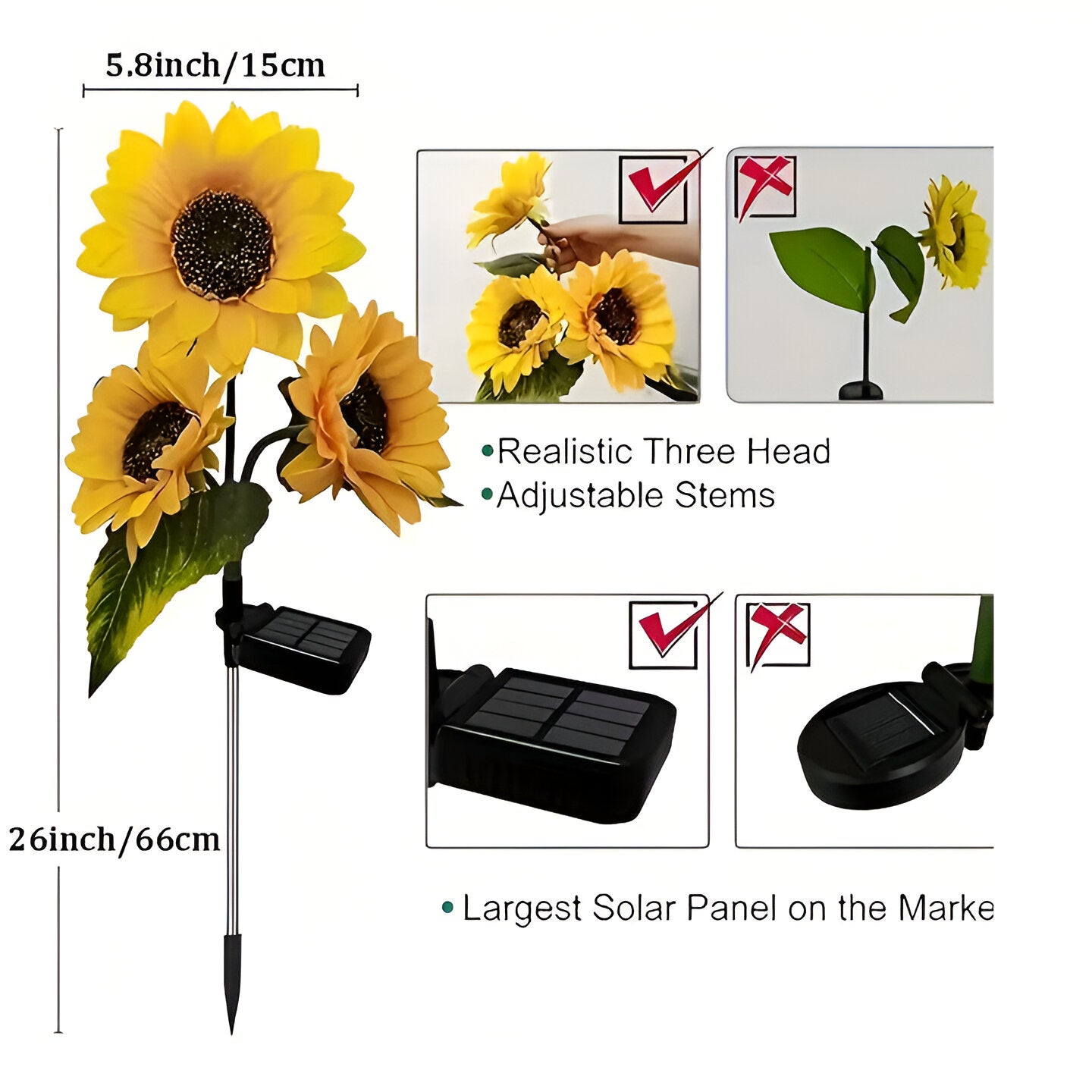 FloraLuce – Realistische zonnebloem solarverlichting voor de tuin