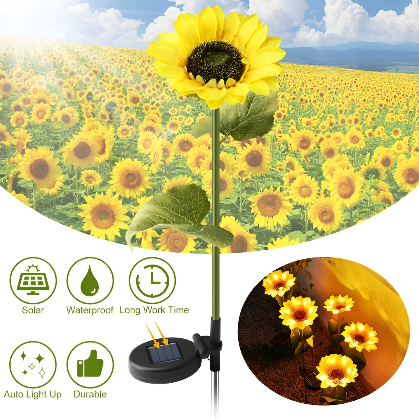 FloraLuce – Realistische zonnebloem solarverlichting voor de tuin