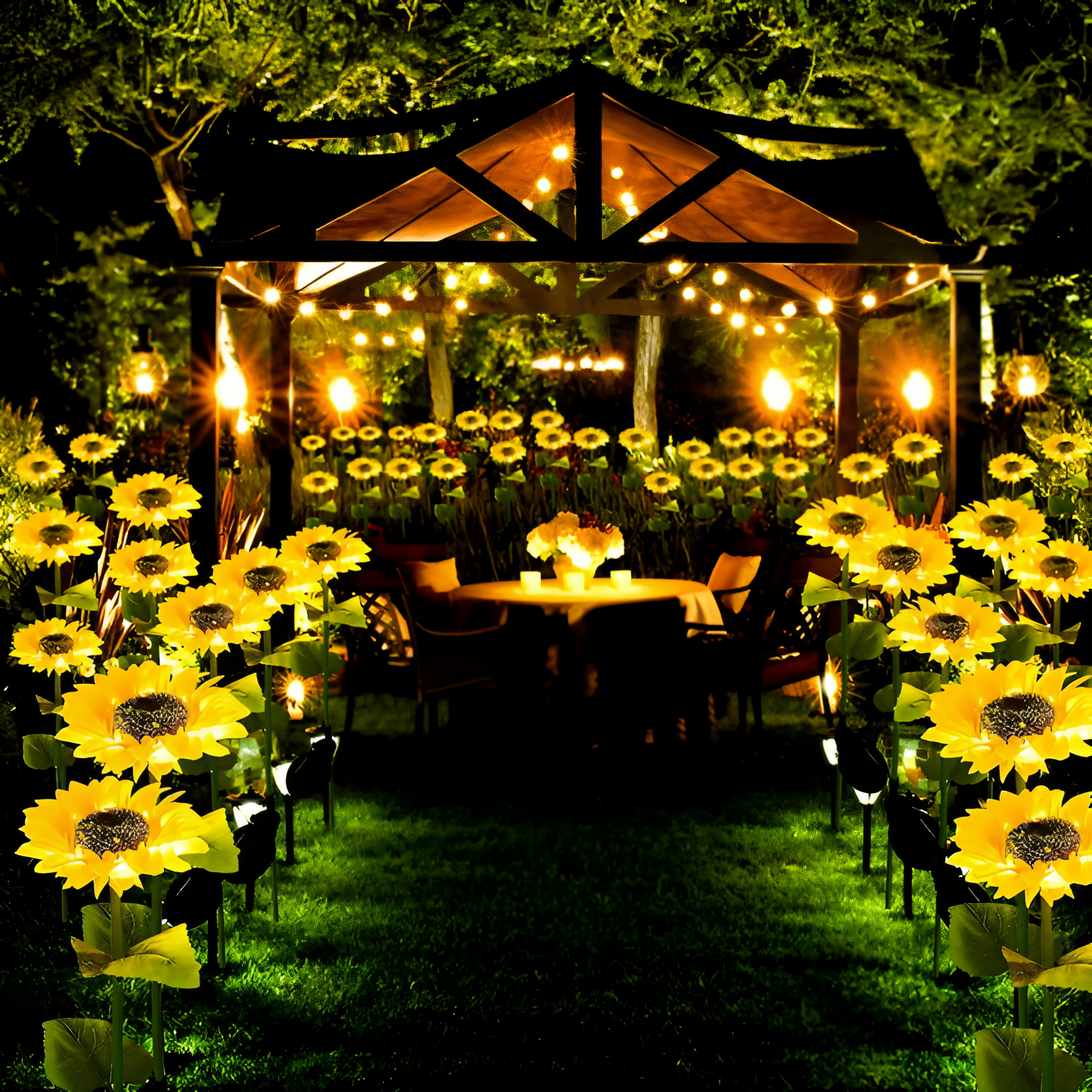 FloraLuce – Realistische zonnebloem solarverlichting voor de tuin