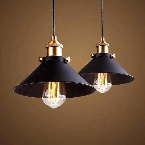 Nero Hanglamp – Industrieel, Zwart & Goud, Metaal, E27