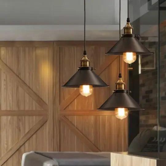 Nero Hanglamp – Industrieel, Zwart & Goud, Metaal, E27