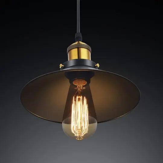 Nero Hanglamp – Industrieel, Zwart & Goud, Metaal, E27