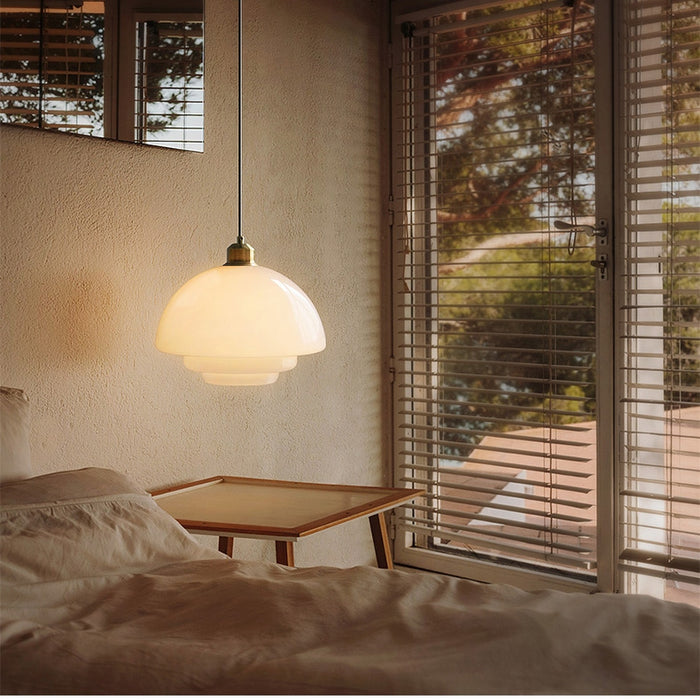 Lunara – Witte glazen hanglamp met zachte uitstraling