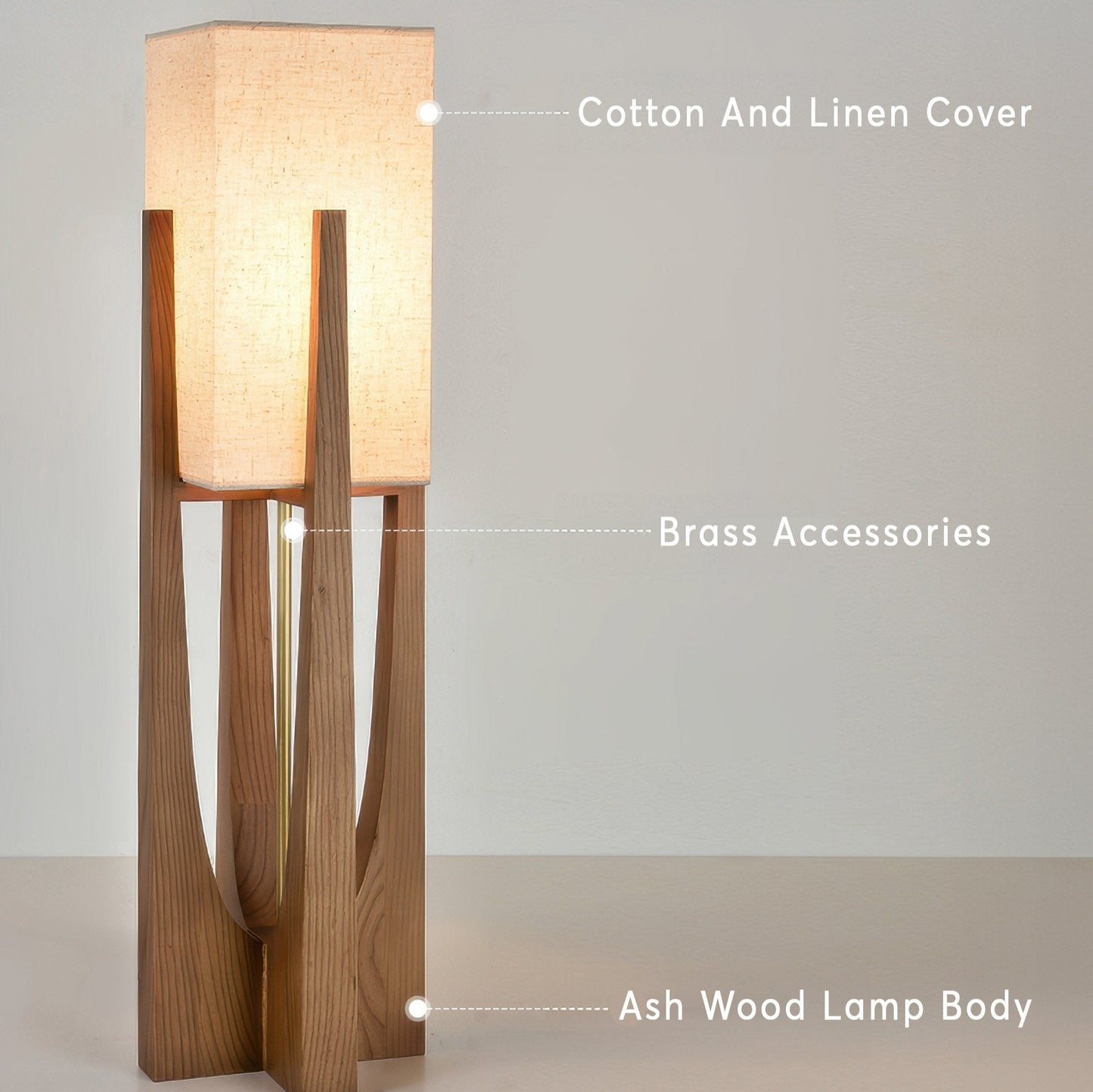 Nokami – Staande lamp van notenhout in Japans geïnspireerd design