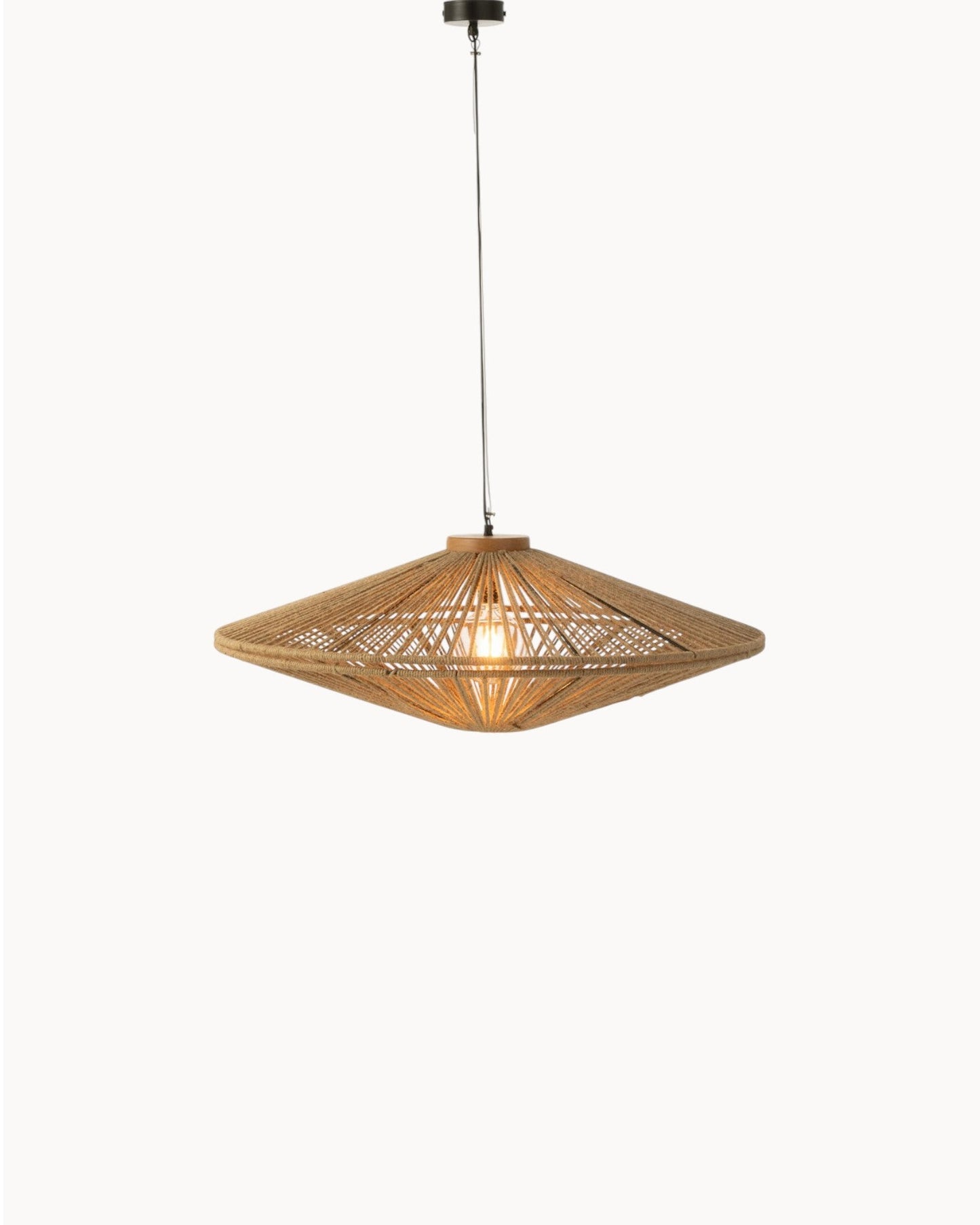 Sienna Hanglamp – Metaal en Jute, Bruin, Ø93 cm